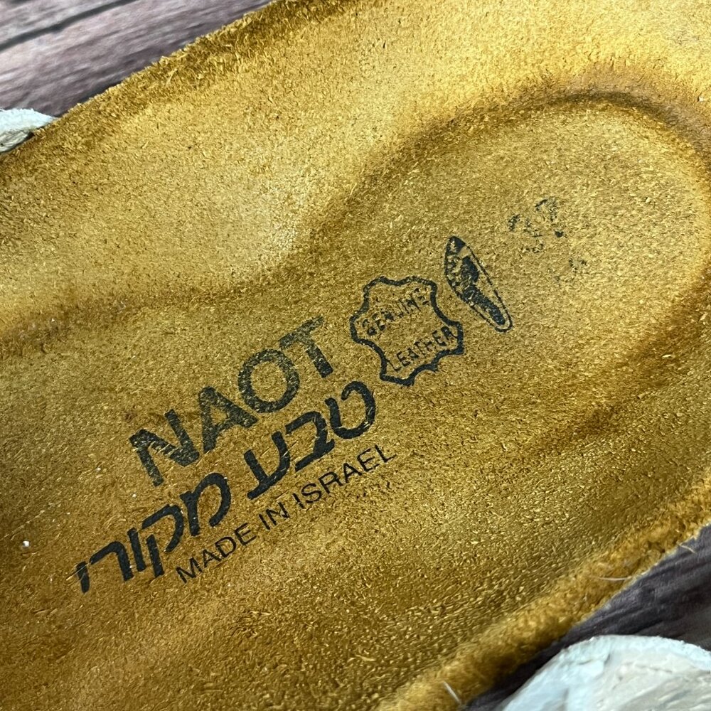 Naot Hawaii White Leather Women's Slide Sandals‎ - Picture 8 of 8